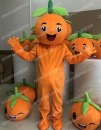 Costumes de mascotte orange d'Halloween de haute qualité, tenue de personnage de fruit de dessin animé, costume de fête de Noël en plein air, vêtements publicitaires promotionnels pour hommes et femmes