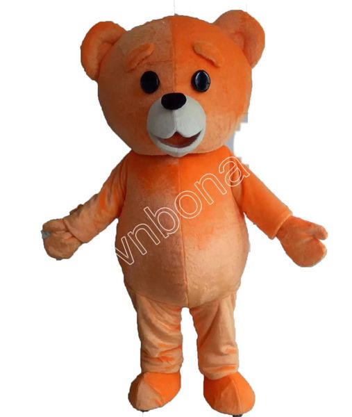 Costumes de mascotte d'ours en peluche orange d'Halloween Vêtements de mascotte de dessin animé de haute qualité Performance Carnaval Taille adulte Événement Vêtements publicitaires promotionnels