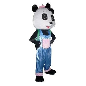 Costume de mascotte Panda d'Halloween tenues de personnage de dessin animé de haute qualité Costume unisexe adultes tenue déguisement de carnaval de noël