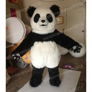 Halloween Panda Mascot Costume Cartoon de haute qualité personnage de carnaval adultes taille de Noël d'anniversaire de Noël tenue de fantaisie