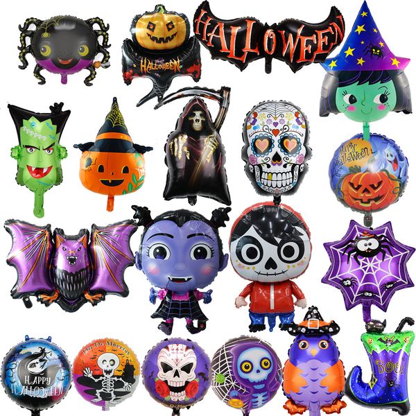 Fiesta de Halloween Globos Murciélago Calabaza Bruja Fantasma Calavera Globo 3D Suministros de Halloween