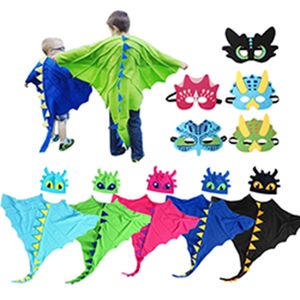 Halloween Party Dinosaure Cape Cosplay Dragon Cape À Capuche Masques Ensemble Festival Cosplay Costume I003