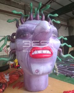 Halloween Party Event Decoratie Opblaasbare Giant Horse Medusa Hoofd Ballon Realistisch Monster met slangen