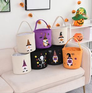Halloween Party Gift Tote Pumpkin Candy Storage Mand Trick Or Treat Bag 24 * 23cm Feestelijke Decoratie Benodigdheden 12 Designs Optionele BT1157