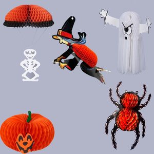 Halloween-kostuums partij rekwisieten decoratie opknoping lantaarns pompoen spook bat spider heks schedel make-up rekwisers horror truc enge partij zwart