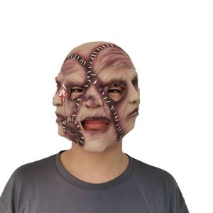 Halloween Party Horror Mask Three-faced Face Latex Mask Amazon Grensoverschrijdend aanbod Zacht realistisch hoofddekselmasker voor gezicht