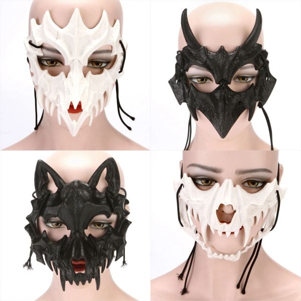 Halloween Party Masks escritor japonés Cos Animal Horror Anime Props Mask Tiger Dragon God Yasha Tiangou Masilla de vestuario 2024424