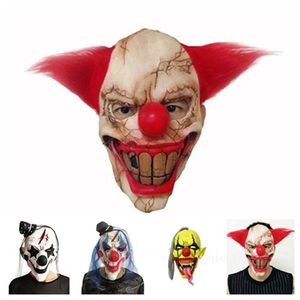 Halloween Party Maskers Rode en Witte Clown Masker Terror Masker Funny Latex Full Face HeadGear T2I52731