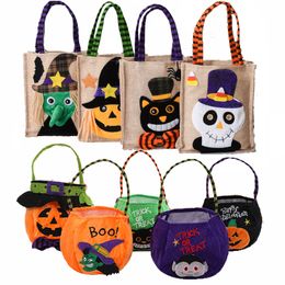 Halloween Party Multi Hands Sacs Decoration Witch Hooded Round Hand Sac Vampire Ghost Festival Children's Candy Gift Animal comme Bags Pumpkin Sac