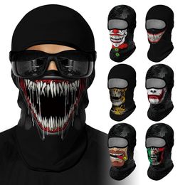 Halloween Party Skull Full Face Mask Summer Sport Balaclava Magic écharpe extérieur Ski Cycling Masque Coupin de cou Bandana Bandana Head Protector RRA