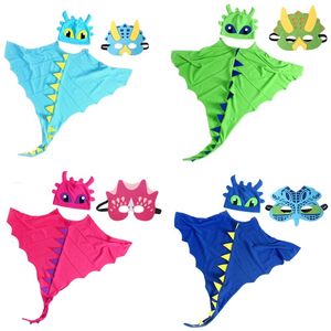 Disfraz de dinosaurio para fiesta de Halloween, capa, sombrero, máscaras, ropa