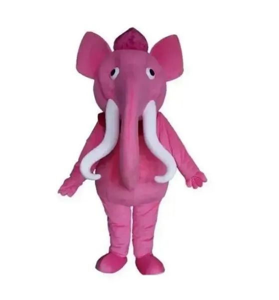 Performance de Halloween Disfraz de mascota de elefante rosa para fiesta de caricatura de caricatura Mascot Venta de soporte de envío gratis