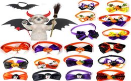 Halloween Pet Bow Tie PETS CATS CATS POPTIONS GHOST GHOST COLLAR BOWKNOT TIE HODE HODED TEHINGS Supplies1066172