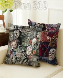 Funda de almohada de Halloween Estilo europeo Hogar Impresión 3D Funda de almohada de lino Cojín de calavera Funda de almohada cuadrada Decoración del hogar T3I51295820827