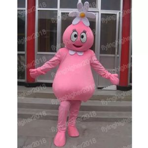 Halloween Pink Flower Girls Mascot Costume Adult Taille Cartoon Anime Thème du personnage Carnival Robe Unisexe Robe de fête de fantaisie de Noël