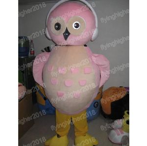 Disfraz de mascota de búho rosa de Halloween Personaje de tema de anime de dibujos animados Vestido de carnaval Disfraces de Navidad Disfraces para hombres Mujeres Trajes publicitarios