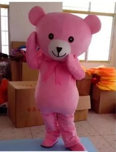 Costumes de mascotte d'ours en peluche rose d'Halloween Cadeaux d'Halloween de carnaval Adultes Tenue de jeux de fête fantaisie Célébration de vacances Tenues de personnage de dessin animé