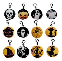 Juguetes de peluche de Halloween Llaveros Llaveros Regalos Calabaza de peluche suave Luna Ojo Fantasma Calavera Colgante para fiesta Deco Promoción Teléfono Bolsa Encanto Llaveros al por mayor