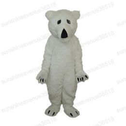 Costume de mascotte d'ours polaire d'Halloween Simulation personnage à thème animal carnaval taille adulte robe de fête d'anniversaire de noël