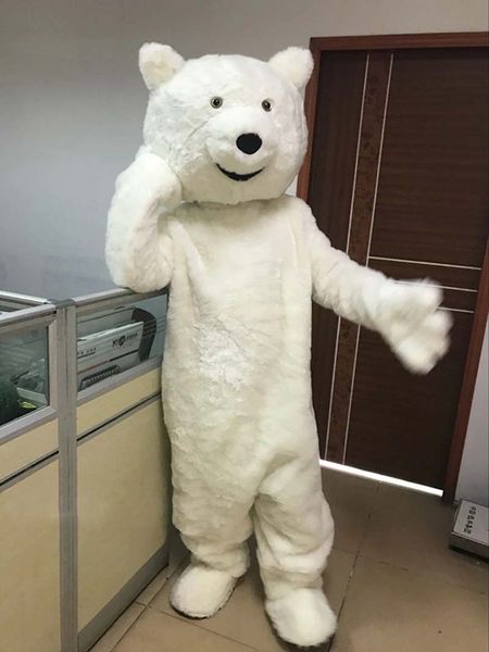 Halloween Polar Bear Mascot Costume Top Quality Animal Thème de personnage de thème Carnival Taille pour adultes Robe de fête d'anniversaire de Noël