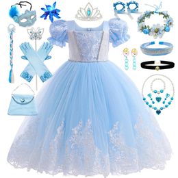 Halloween Princess Dress Girls Fairy Tale kostuum Kinderen Cosplay Kleding Kids Kerstfeest Elegante jurk 240430
