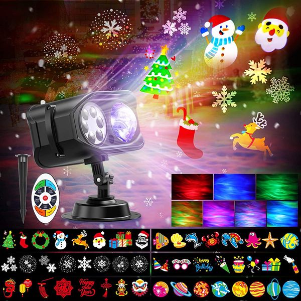 Lampe de projection Halloween festival de Noël led atmosphère de dessin animé petite veilleuse laser océan motif lumière applique murale lumière de pelouse fête de la cour extérieure