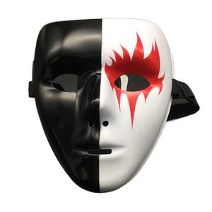 Halloween steunt maskerade vol gezicht pvc masker hiphop volwassen handgeschilderde witte straatdans dans mannen volwassen maskers