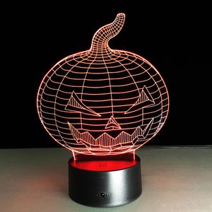 Halloween Pumpkin 3D Controle LED Nachtlampje 7 Alternatieve Kleur Led Desk Lamp Tafellamp Kerstcadeau