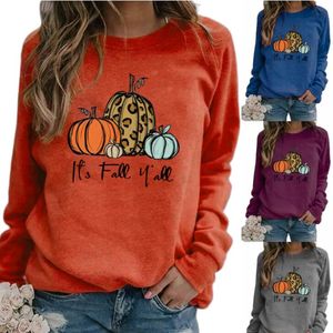 Halloween Pumpkin Sweats à Sweats à capuche imprimés Sweat-shirts Automne Hiver Pull Casual Pull Léopard Vêtements Vêtements d'extérieur CGY87