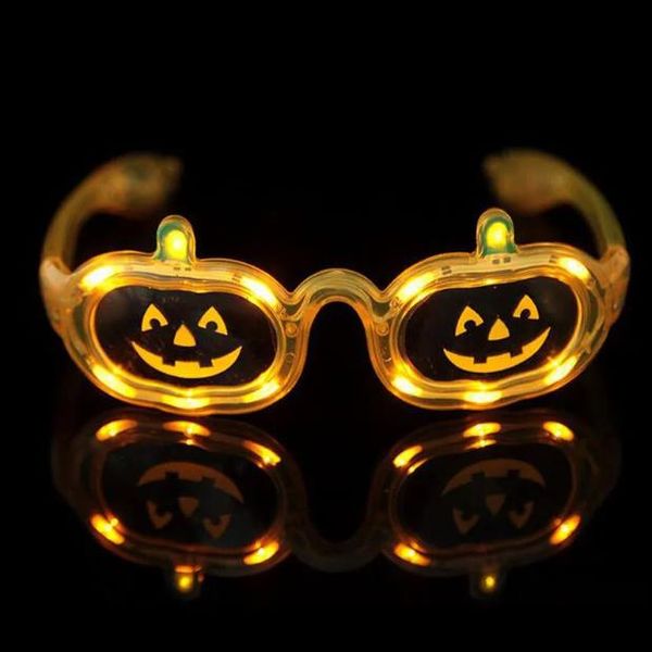 Halloween Citrouille Led Flash Lunettes Lumineux Bar Partie Lunettes Jaune Rougeoyant Classique LED Verre Jouets Pour Danse DJ Partie Masque 212QH