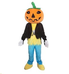 Halloween Pumpkin Mascot Costume Time Trame Le personnage de thème Carnaval Unisexe Adults Tenue de Noël Robe de fête d'anniversaire