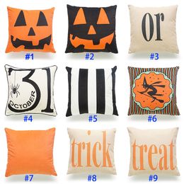 Halloween Pumpkin Kussensloop Kerst Kussensloop Letter Kussensloop Home Sofa Auto Slaapkamer Decoratieve Zonder Core 10 Stijl WX9-871