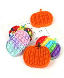 Halloween pompoenvorm Pionier Rainbow Kids Toys Sensory Autism Stress Relief Push Bubble Silicone Decompressie Puzzel speelgoedspel G653696613