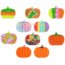 Juguetes de empuje con forma de calabaza para Halloween, juguetes para niños Kawaii, burbujas antiestrés, regalo educativo de descompresión de escritorio