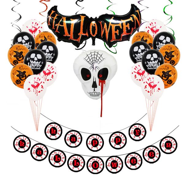 Globos de papel de aluminio con forma de calavera y calabaza para Halloween, decoración de búho para Halloween, Globos de fiesta artesanales, Globo de helio de murciélago fantasma para Halloween