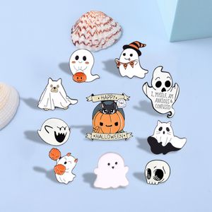 Halloween Punk Emaille Pins Nette Geist Kürbis Schädel Brosche Revers Pin Abzeichen Rucksack Geschenk Freunde Kinder Schmuck Zubehör