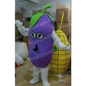 Costume de mascotte d'aubergine violette d'Halloween Taille adulte Personnage de thème animé de dessin animé Carnaval Robe unisexe Robe de soirée de spectacle fantaisie de Noël