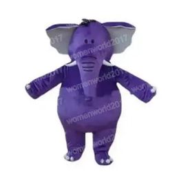 Disfraz de mascota de elefante púrpura de Halloween, trajes de personaje de dibujos animados de alta calidad, traje unisex para adultos, disfraz de carnaval de Navidad y cumpleaños