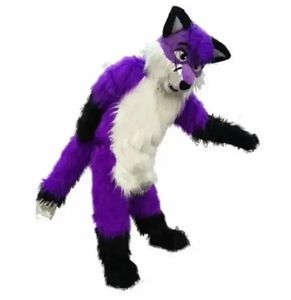 Costumes de mascotte de renard violet halloween costume de personnage de dessin animé tenue de fête en plein air de noël taille adulte vêtements de publicité promotionnelle