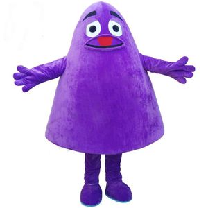 Halloween Purple Ghost Mascotte Kostuum Hoge Kwaliteit Cartoon Specter Pluche Anime Thema Karakter Volwassen maat Kerst Carnaval Fancy Dress
