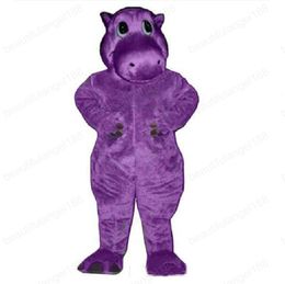 Costume de mascotte d'hippopotame violet Halloween de haute qualité personnaliser dessin animé en peluche hippopotame personnage de thème Anime taille adulte déguisement de carnaval de noël