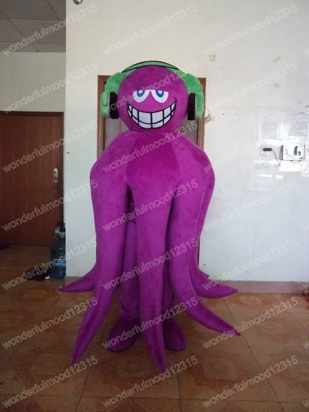 Disfraz de mascota de pulpo púrpura de Halloween Carnaval Regalos de Halloween Adultos Juegos de fiesta de lujo Traje Celebración navideña Trajes de personajes de dibujos animados