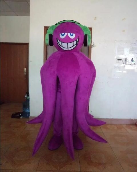 Costume de mascotte de poulpe violet d'Halloween, personnage de dessin animé en peluche de haute qualité, taille adulte, carnaval de Noël, fête d'anniversaire, tenue fantaisie