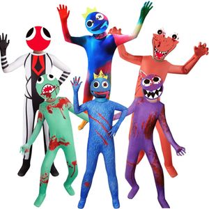 Costume de Cosplay d'amis arc-en-ciel d'halloween, combinaison de monstre bleu pour enfants, ensemble complet de masques, Costume d'halloween pour enfants et adultes