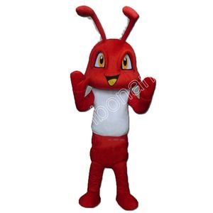 Costumes de mascotte de fourmi rouge d'Halloween de haute qualité Vêtements de mascotte de dessin animé Performance Carnaval Taille adulte Événement Vêtements publicitaires promotionnels