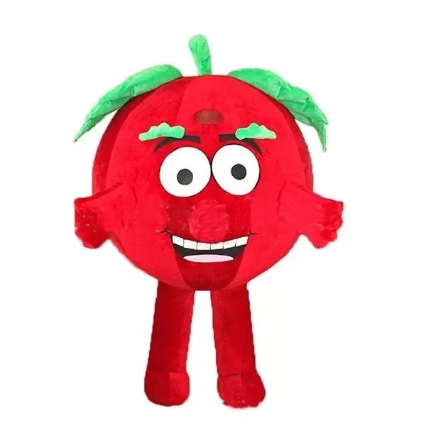 Costumes de mascotte de pomme rouge d'Halloween pour adultes, tenue de cirque de noël, robe fantaisie