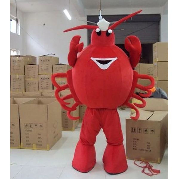 Costume de mascotte de crabe rouge d'Halloween Personnage de thème de dessin animé de haute qualité Carnaval Festival Déguisements Noël Adultes Taille Fête d'anniversaire Tenue de plein air