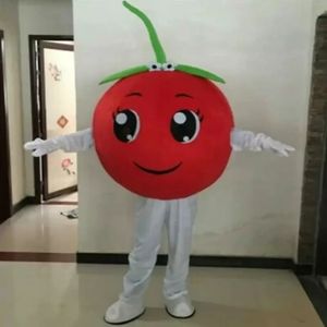 Costume de mascotte de cerise rouge d'Halloween Personnage de dessin animé Fruit Anime de haute qualité Costumes de carnaval de Noël Adultes Taille Fête d'anniversaire Tenue de plein air