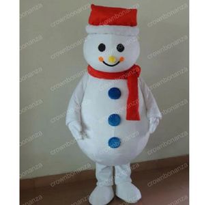 Halloween Red Hat Snowman Mascot Costume Top Quality Cartoon Characon Testuit Suit Adults Taille Christmas Carnival Birthday Party Outdoor Tenue