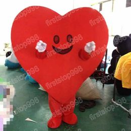 Halloween Red Heart Mascot Costume Cartoon Anime Thème du thème Unisexe Adultes Taille Advertising Access